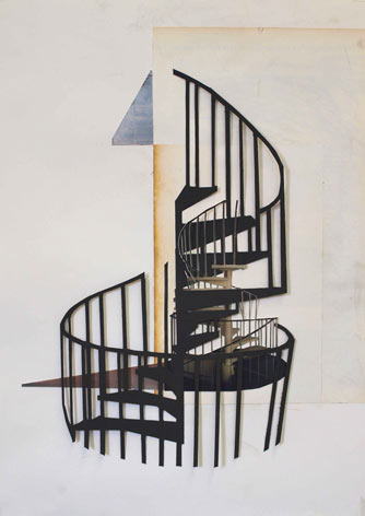 Alfons Pressnitz | "Stairs" | Collage/Foto/Papierschnitt/Acryl auf Papier | 40 x 30 cm | 2010